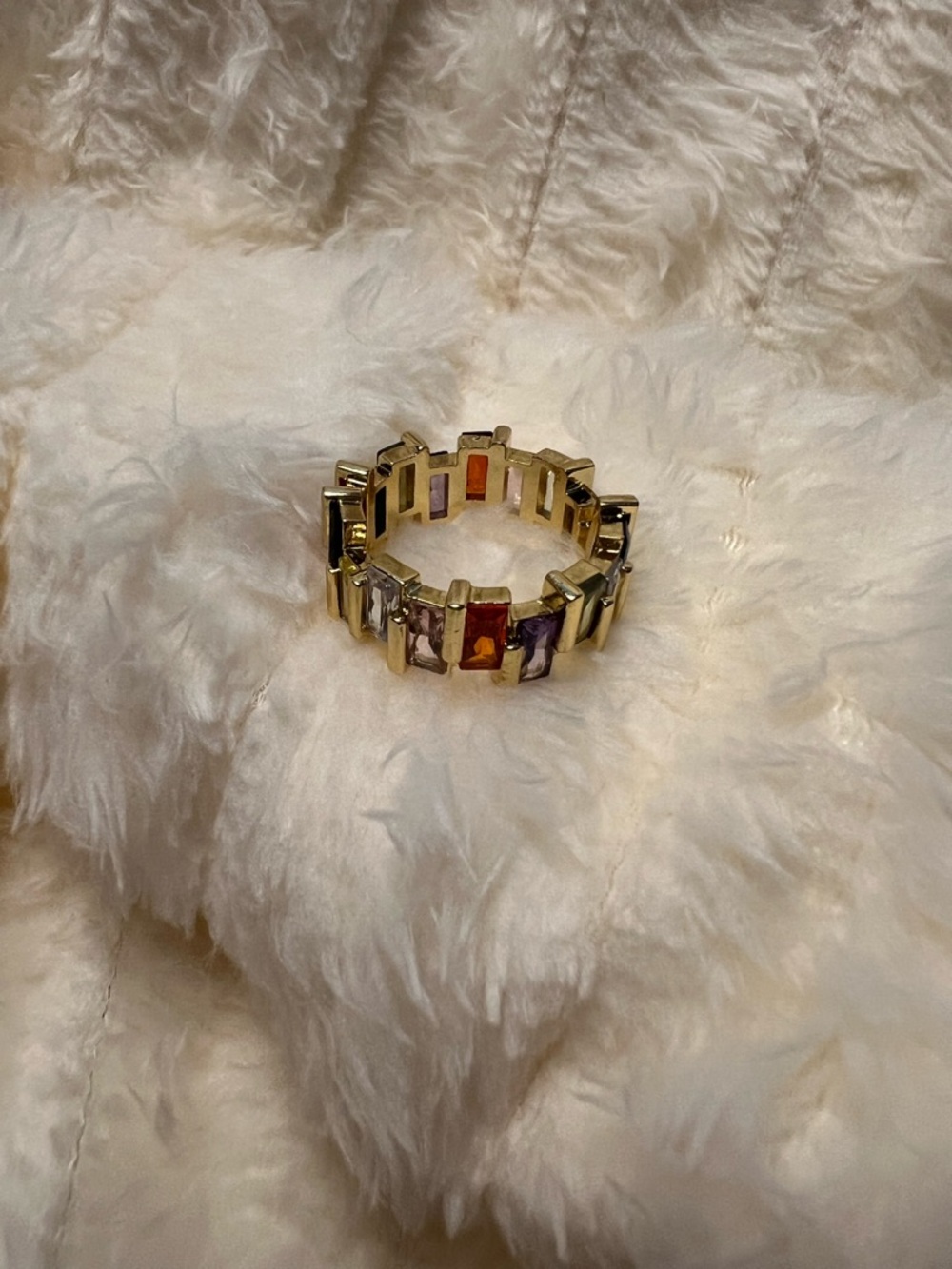 Gold Multi-Stone Statement Ring - Multi Colored & Adjustable - Picture 12 of 12
